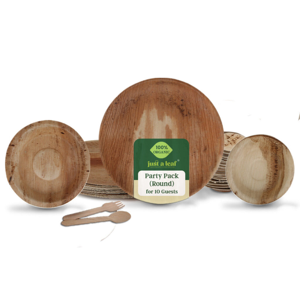 Host-ready party pack of plates, bowls and cutlery
