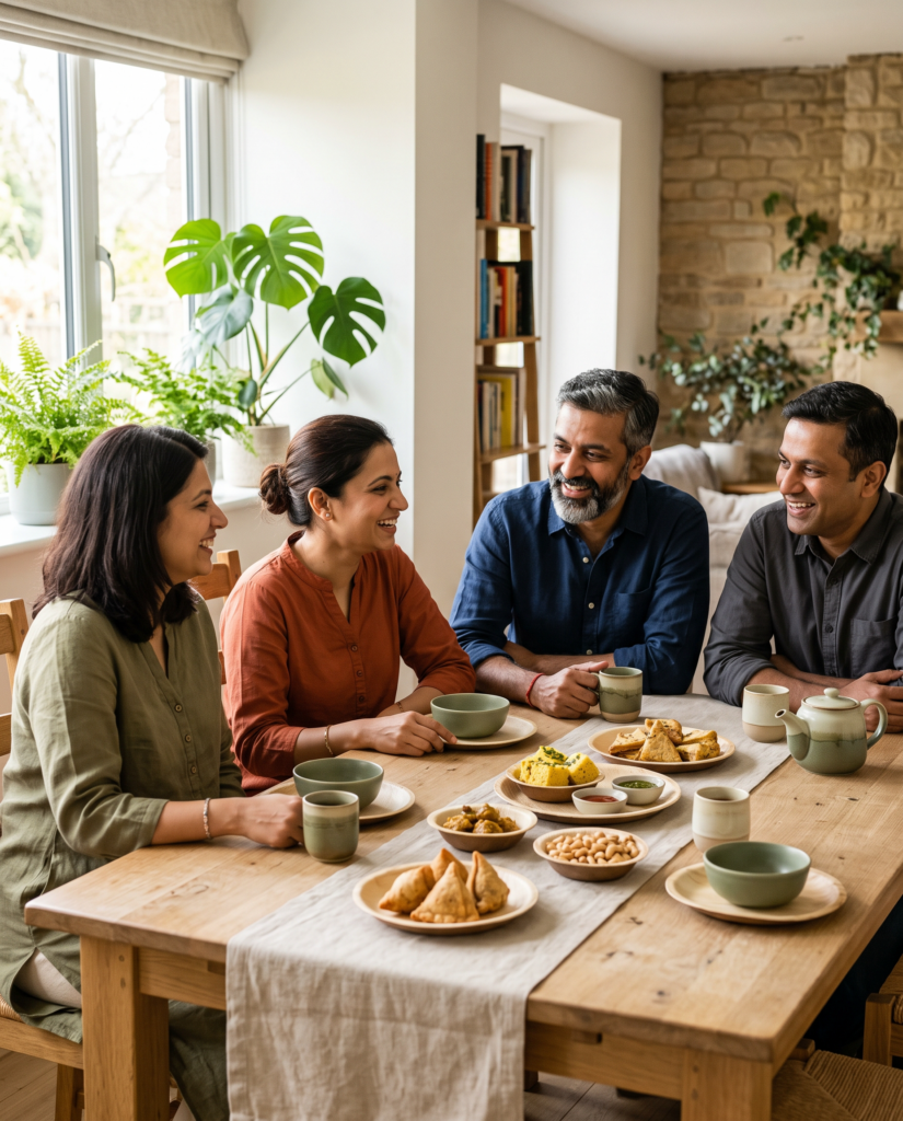 Get-Togethers hosting with organic areca leaf tableware