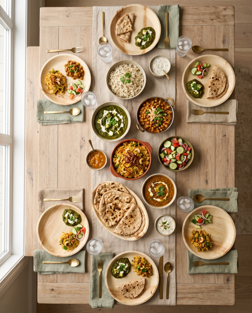Dinner Parties hosting with organic areca leaf tableware